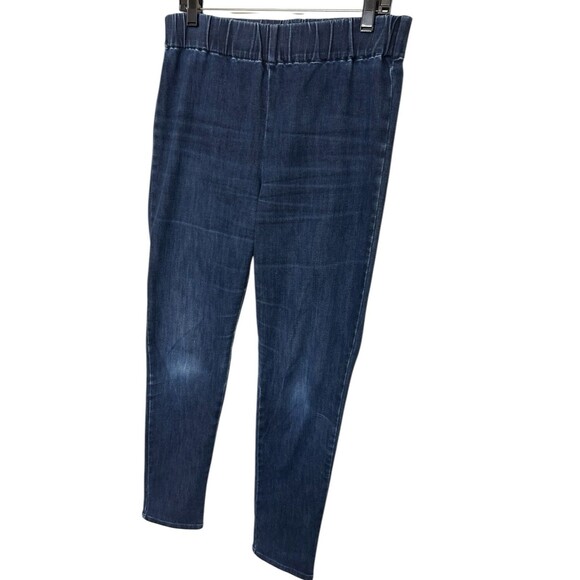 Soft Surroundings Jeans Stretch Blue Pull On Elastic Waist Denim Womens Tall  M - Picture 2 of 6